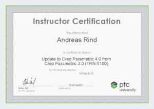 Instructor Certification TRN-5100 Update Creo4 von Creo3